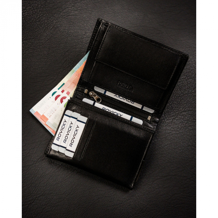 Portofel din piele naturala pentru barbati Ronaldo PTR-RM-03-BDF-BL BLACK [6]