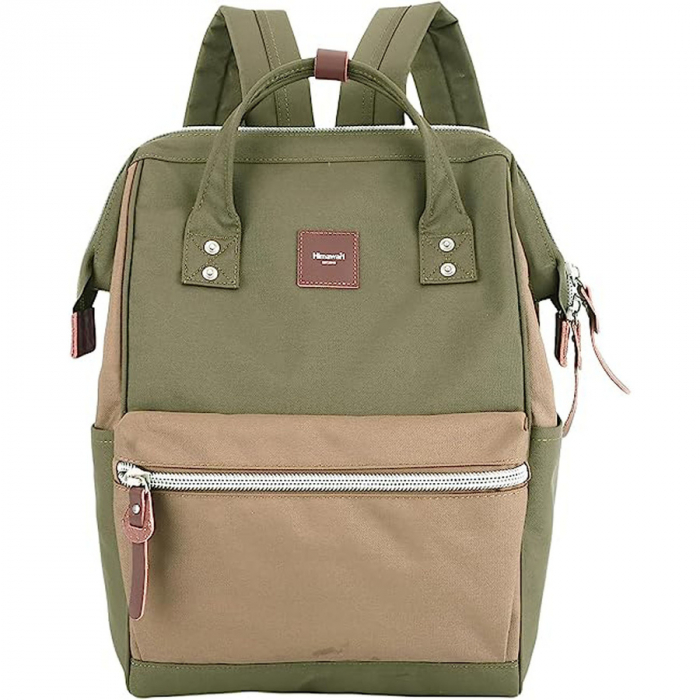 Rucsac pentru laptop impermeabil Himawari verde și maro cu port USB PTR-1881-35(1) [4]