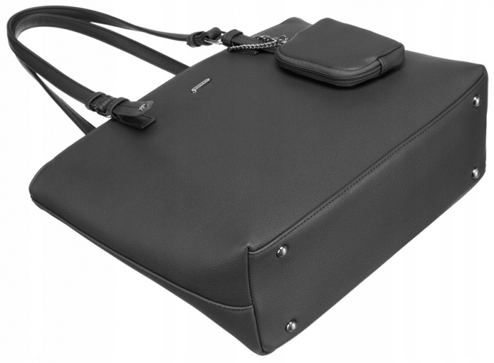 Geantă shopper damă din piele ecologică cu o posetă suplimentară - Rovicky PTR-R-072-01-0294 GRA [10]