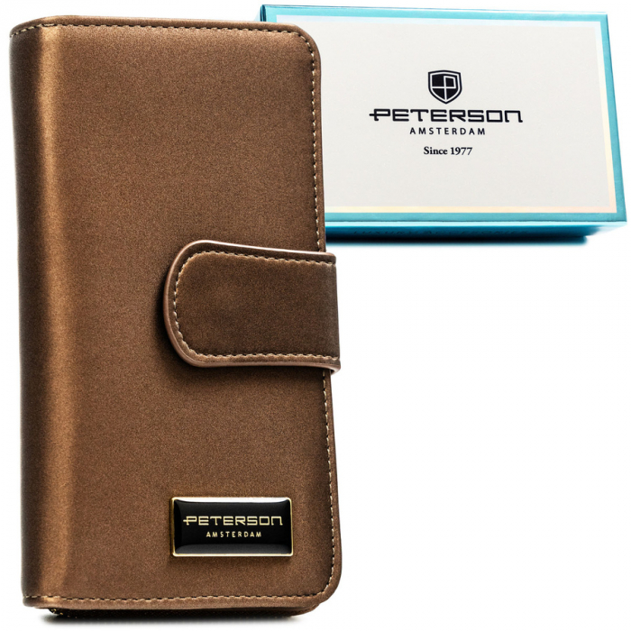 Portofel din piele pentru femei Peterson PTR-PTN PS116-HNL BROWN [1]