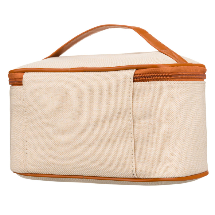 Geantă cosmetică din material sintetic bej și maro, cu mâner și închidere cu fermoar - Peterson PTR-PTN KOS-DA-16-3491 B [3]