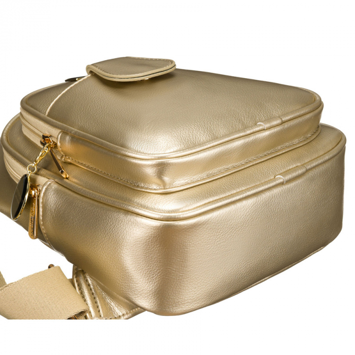 Borsetă aurie strălucitoare din piele ecologică, rucsac cu un singur umăr, Peterson PTR-PTN SSY-1-PIL GOLD [5]