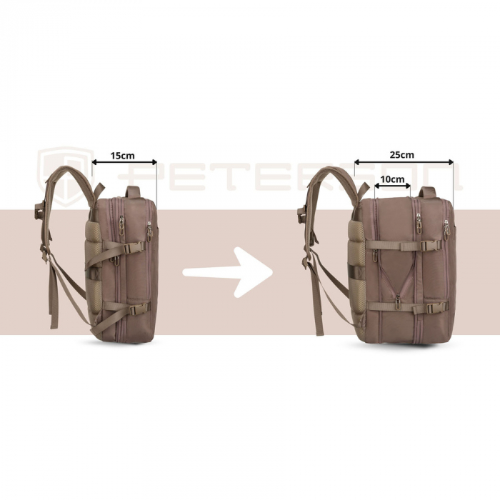 Rucsac de călătorie bej cu port USB - Peterson PTR-PTN 24421-5081 BEIGE [8]