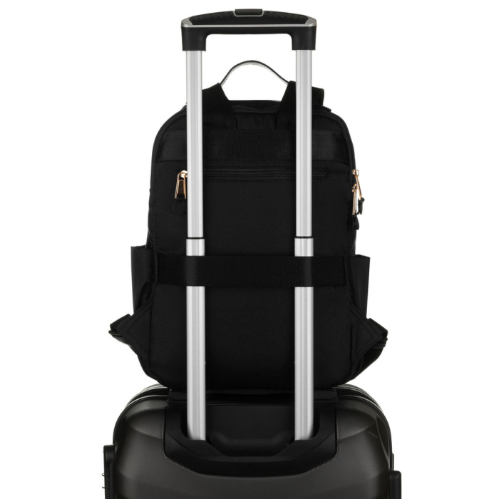 Rucsac negru din nailon pentru femei cu curea de bagaj - Peterson PTR-PTN JN-09-0047 BLACK [7]