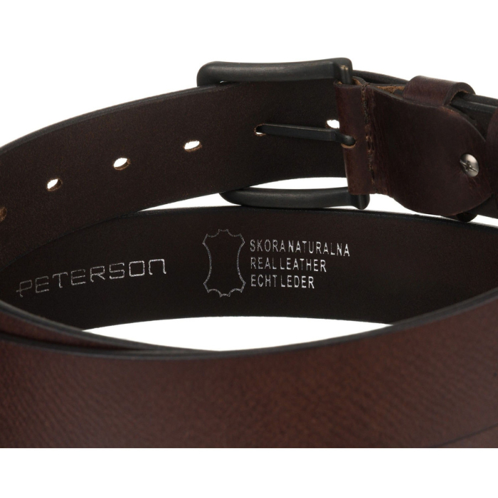 Curea bărbătească maro din piele naturală cu cataramă clasică - Peterson PTR-PTN LTP-33 [5]