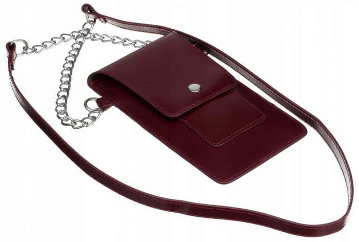 Mini poseta-portofel din piele naturala - 4U Cavaldi PTR-1642-SB-4738 CHERRY [5]