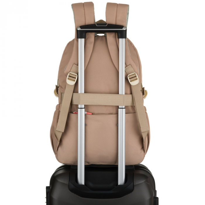 Rucsac școlar pentru copii din poliester bej și roz cu compartiment pentru laptop - Peterson PTR-PTN 8592-1372 BEIGE [7]