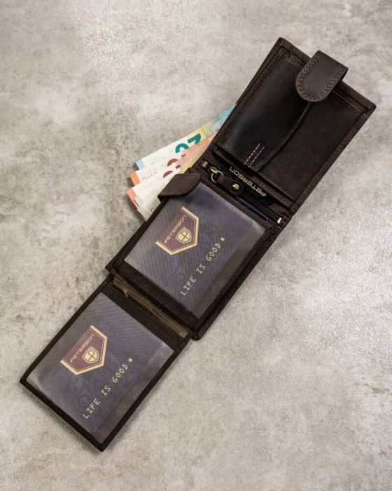 Set cadou portofel barbati din piele naturala si breloc Peterson PTR-PTN SET-M-1549L-CHMB [8]