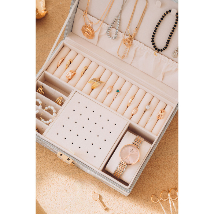 Cutie de bijuterii din argint cu spațiu dedicat pentru ceas, încuiabilă cu cheie și zăvor - Peterson PTR-PTN SZK-13-6001 BL-S [9]