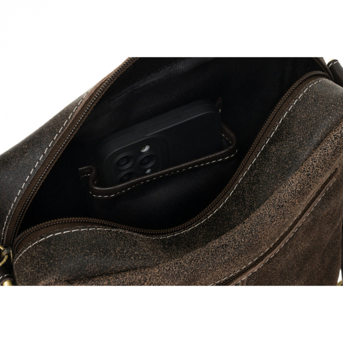 Geanta cosmetica de dama roz din piele ecologica cu model cusut - Peterson PTR-PTN K24-01-5833 PI [2]