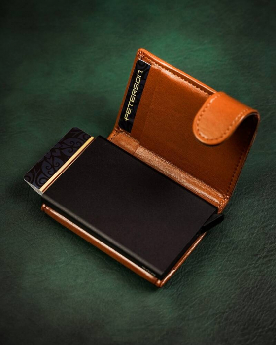 Portcard barbati din piele naturala Peterson PTR-PTN 122611906 KONIAK [5]