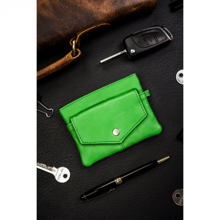 Husa pentru chei din piele naturala de culoare verde PTR-KC-01-PDM L.GREEN [2]