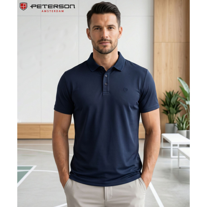 Tricou polo bleumarin pentru bărbați, mărimi de la M la XL - Peterson [2]