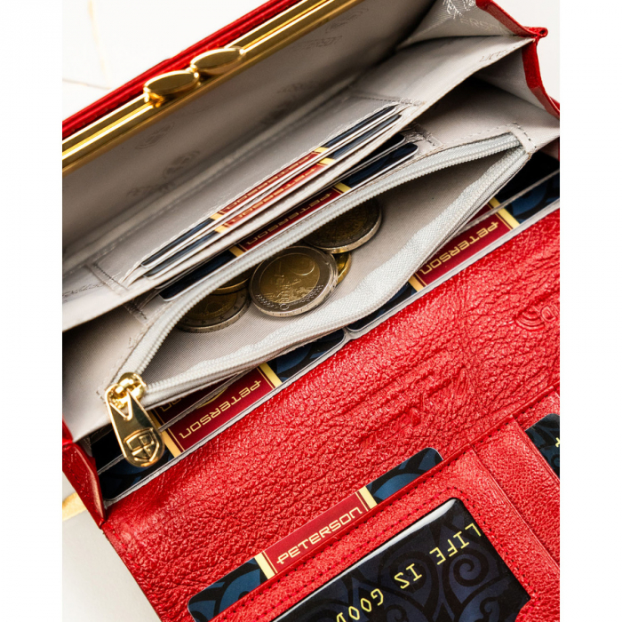 Portofel din piele pentru femei Peterson PTR-PTN PS122-TDS RED [8]