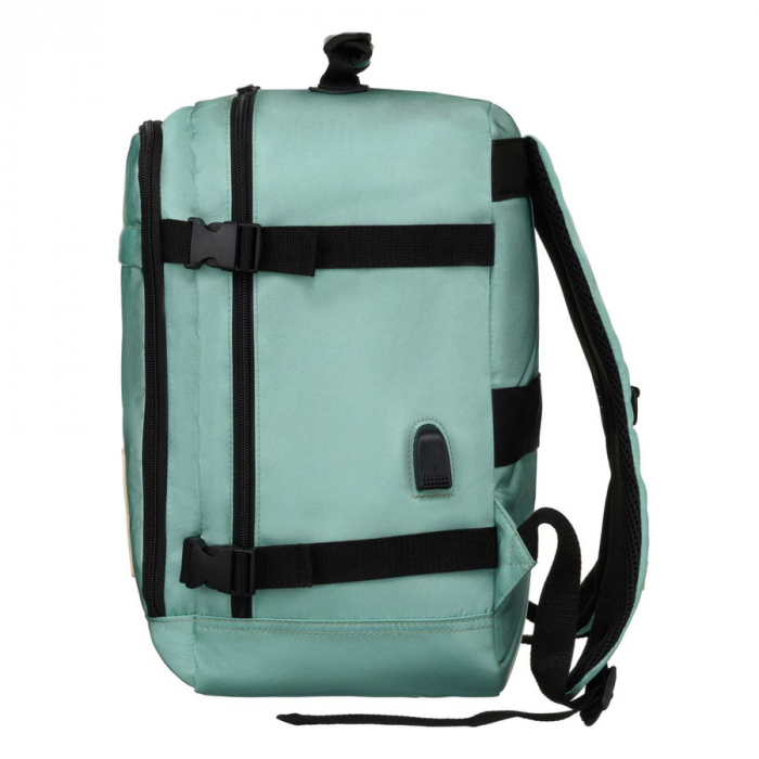 Rucsac de voiaj turcoaz cu două compartimente, cu mâner pentru valiză și port USB - Peterson PTR-PTN APP-6677 TURQUOI [5]