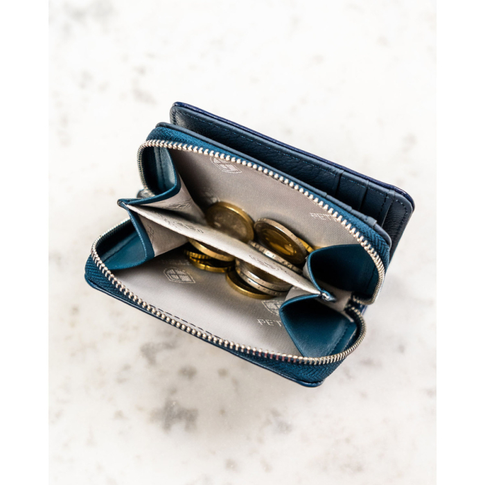 Portofel mic de damă din piele naturală și ecologică, bleumarin - Peterson PTR-PTN PX33-F773 NAVY [9]