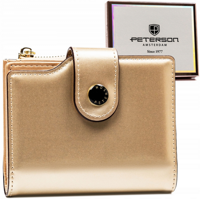 Portofel dama din piele Peterson PTR-PTN 012-LAK-5239 GOL [1]