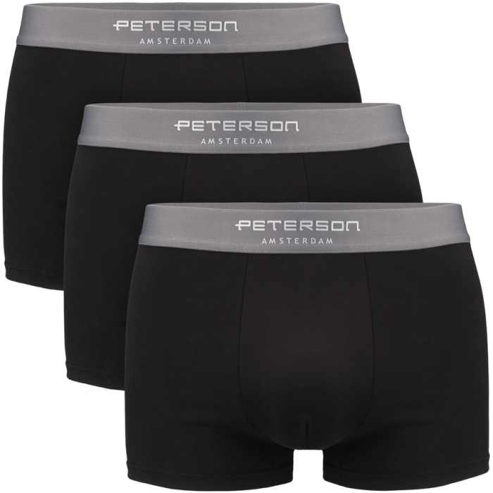 Set de 3 boxeri bărbătești din bumbac, mărimea L, negri - Peterson PTR-PTN MY-3-B01L-BL [2]