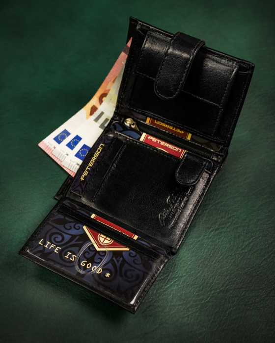 Portofel barbati din piele naturala Peterson PTN 363Z 2-1-1 BL [6]