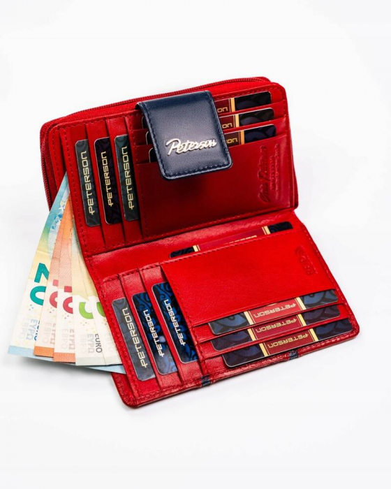 Portofel dama din piele naturala Peterson PTR-PTN KA-28-9689 RED/N [5]