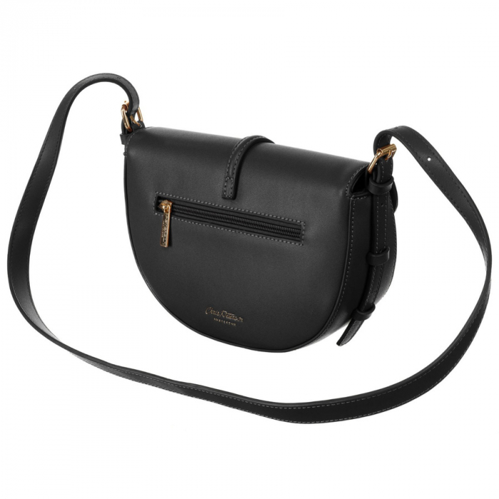 Geantă de damă crossbody bej și neagră, din piele și pânză Peterson PTR-PTN CAN-03 NAT-BLACK [2]