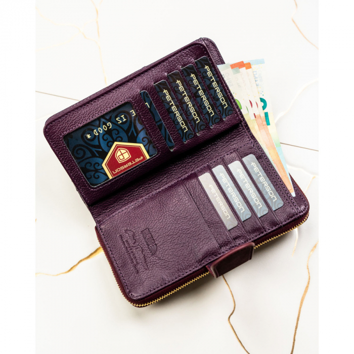 Portofel din piele pentru femei Peterson PTR-PTN PS116-HNL PURPLE [7]