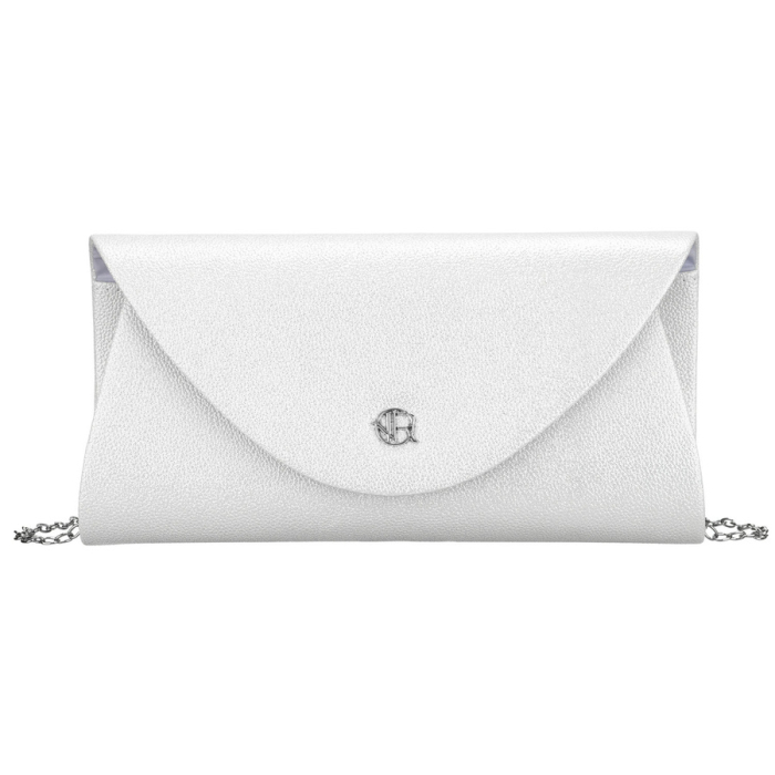 Geantă tip clutch argintie pentru femei, din piele ecologică, suspendată cu lanț - Rovicky R-XS029-1-0702 SILVE [2]