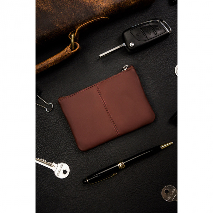 Husa maro pentru chei din piele naturala cu fermoar PTR-34802-ACL-1107 BROWN [3]