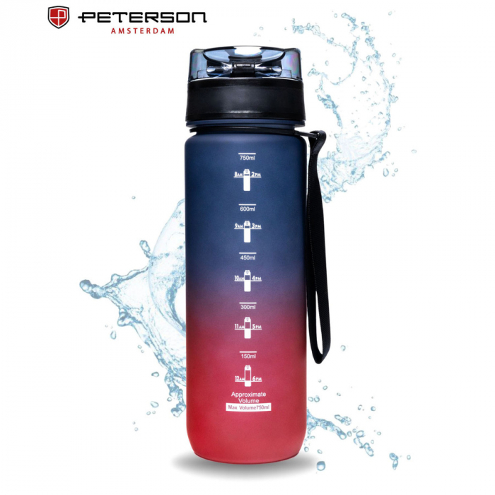 Sticlă de apă Tritan roșie și violetă, fără BPA - Peterson PTR-PTN HY-001-750-9522 [3]