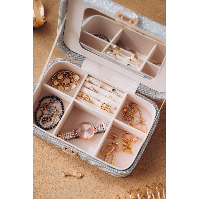 Cutie de bijuterii gri, elegantă, cu încuietoare cu cheie - Peterson PTR-PTN SZK-07-3088 GREY [8]