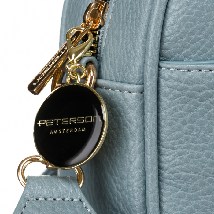 Geantă de damă albastră crossbody cu curea de umăr îngustă și lată, piele ecologică, Peterson PTR-PTN STY-2-F19 BLUE [5]