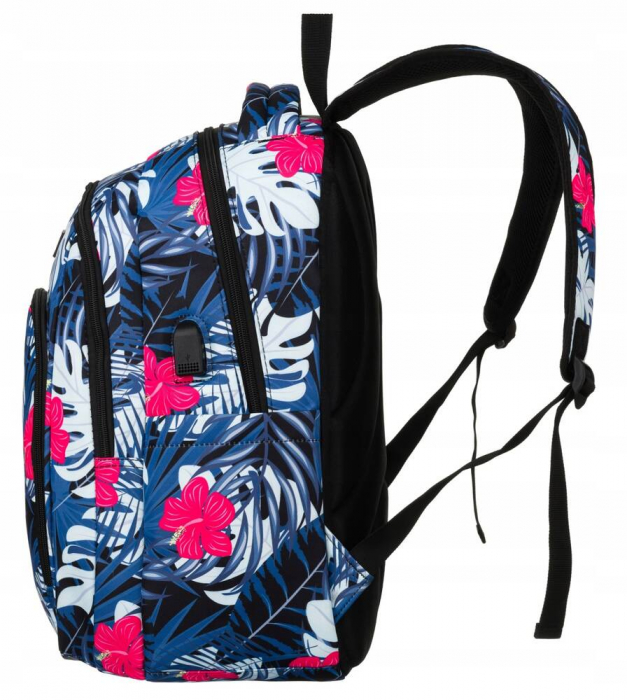 Rucsac pentru scoala din poliester cu model de plante cu un buzunar frontal mare - Peterson PTR-PTN 77711-6623 PRT-1 [3]