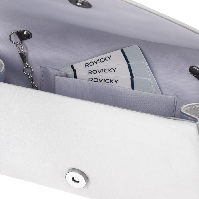 Geantă elegantă de damă, de culoare argintie, confecționată din material sintetic și închisă cu o clemă magnetică - Rovicky PTR-R-XS029-3-0795 SILVE [6]