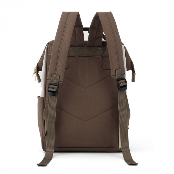 Rucsac clasic, la modă, maro și gri, pentru laptop, cu port USB - Himawari PTR-9001-34 [6]