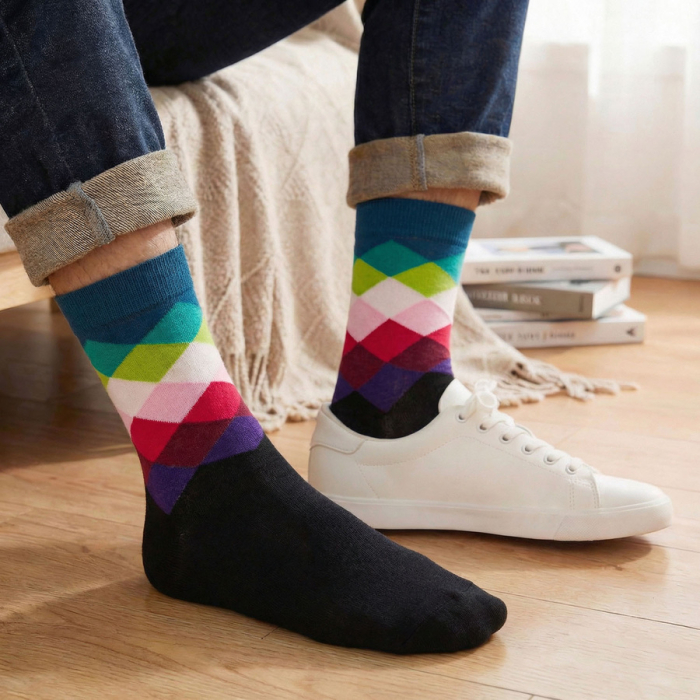 Set de 5 perechi de șosete bărbătești, mărimea 40-45, din bumbac și poliester - Peterson PTR-PTN SML-S5-40-45-RO2 [7]