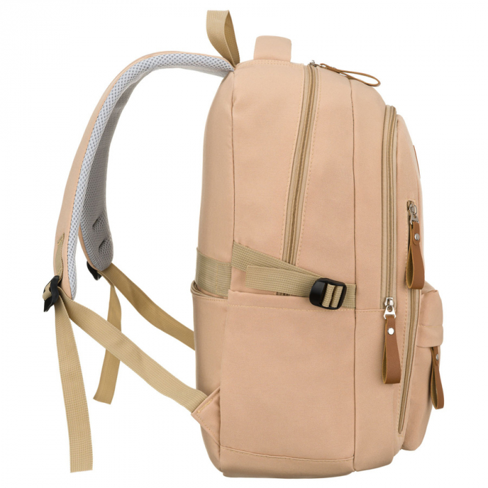 Rucsac școlar bej din poliester cu compartiment pentru laptop și închidere cu fermoar - Peterson PTR-PTN BHX-01-9273 Beig [3]