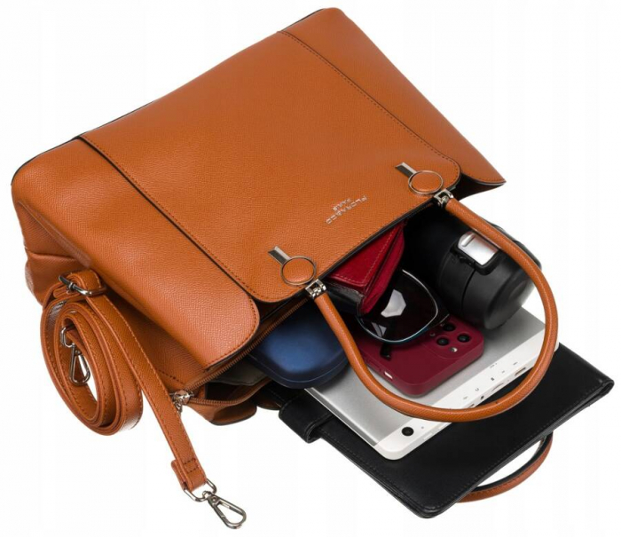 Geanta de dama incapatoare din piele ecologica - Flora&Co PTR-F2581 CAMEL [9]