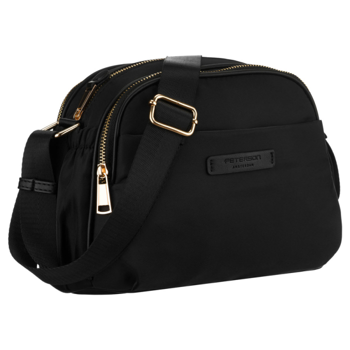 Geantă de damă din nylon, neagră, cu un singur compartiment și șase buzunare - Peterson PTR-PTN JN-15-0337 BLACK [1]