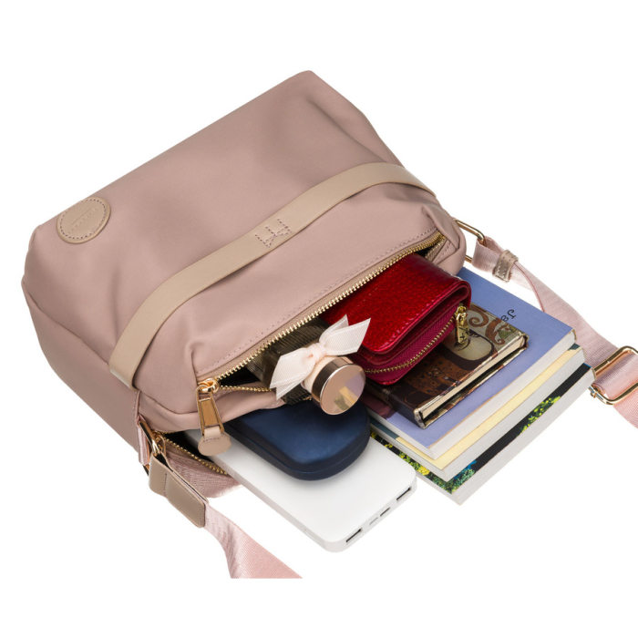 Geantă de damă din nylon roz cu închidere cu fermoar - Peterson PTR-PTN JN-13-0276 PINK [22]