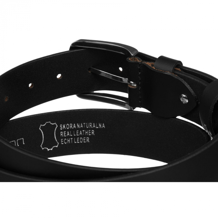 Curea elegantă, neagră, pentru bărbați, din piele naturală - Peterson PTR-PTN LTP-SMO-85 BLACK [5]