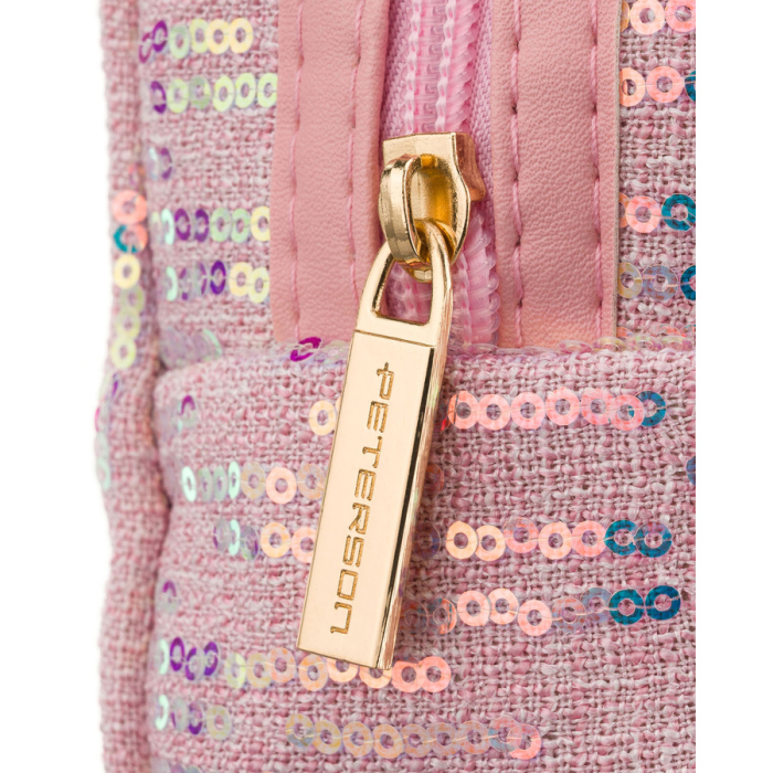 Geantă cosmetică roz din poliester decorată cu paiete, cu un singur compartiment - Peterson PTR-PTN KOS-DA-19-3569 P [6]