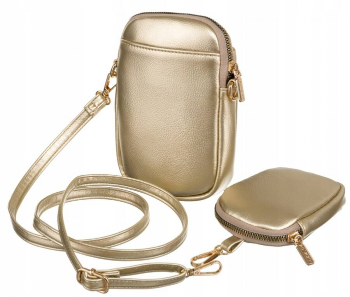 Mini geanta de dama cu o poseta suplimentara din piele ecologica - Rovicky PTR-R-KP-02-HRH-3976 GOL [2]