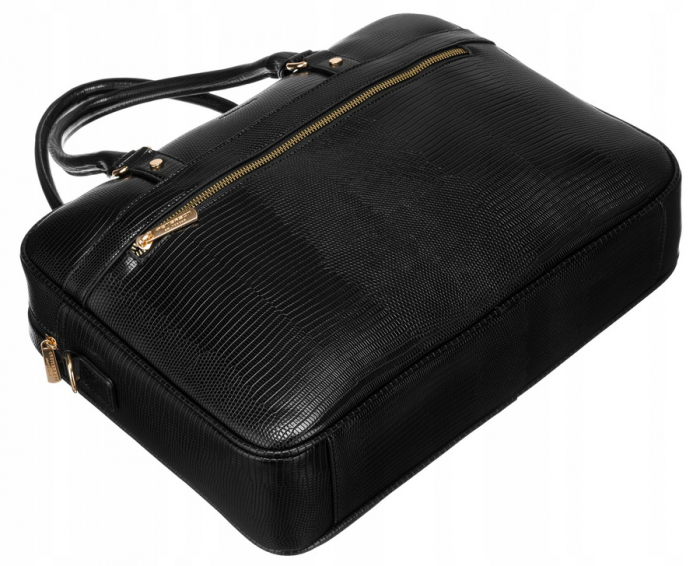 Geanta business din piele ecologica cu model care imita pielea de sarpe - Peterson PTR-PTN 1294-9664 BL [11]