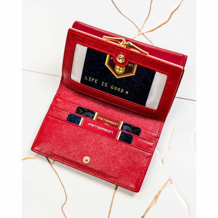 Portofel din piele pentru femei Peterson PTR-PTN PS108-HNL RED [6]