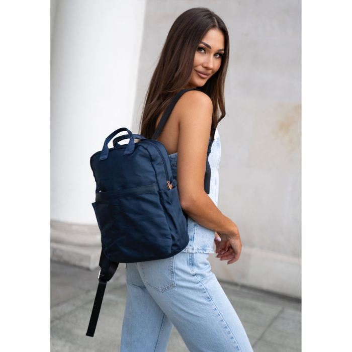 Rucsac de damă bleumarin din nylon cu bretele reglabile și închidere cu fermoar - Peterson PTR-PTN JN-08-9997 NAVY [2]