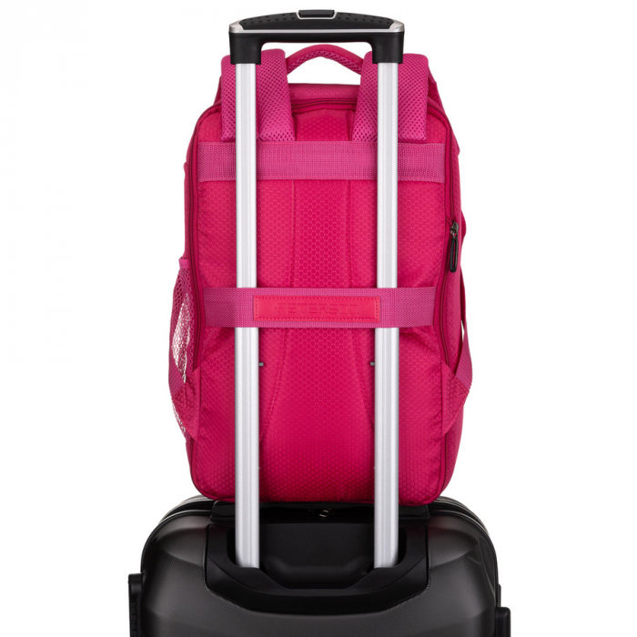 Rucsac de călătorie roz din poliester cu , curea pentru valiză - Peterson PTR-PTN BOCIAN-6439 PINK [6]