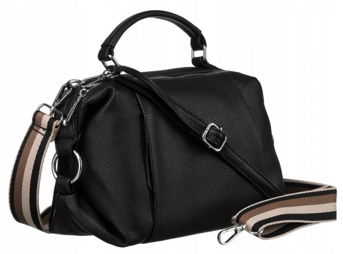 Geanta messenger dama din piele ecologica cu bretele detasabile - Flora&Co PTR-H3605 NOIR [3]