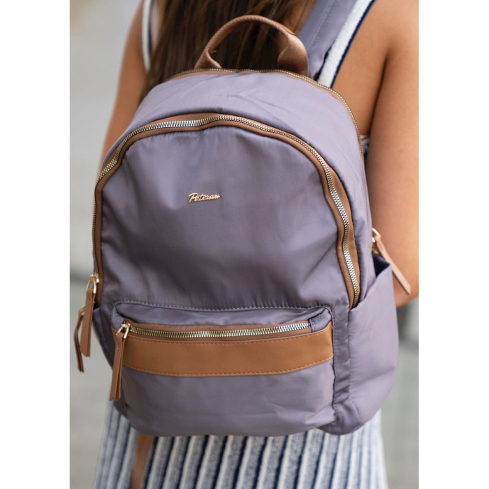 Rucsac gri, urban, pentru femei, din poliester, cu fermoare - Peterson PTR-PTN JN-11-0184 GRAY [3]