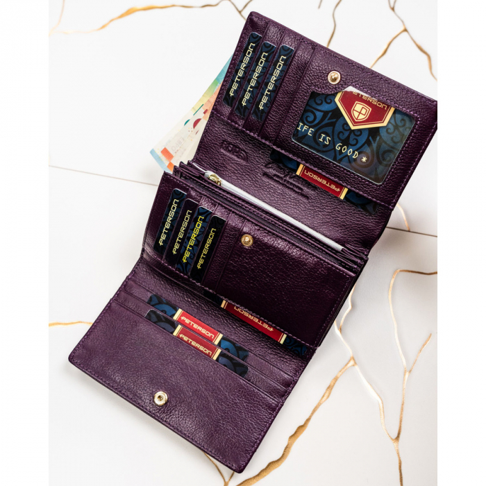 Portofel din piele pentru femei Peterson PTR-PTN PS112-HNL PURPLE [8]