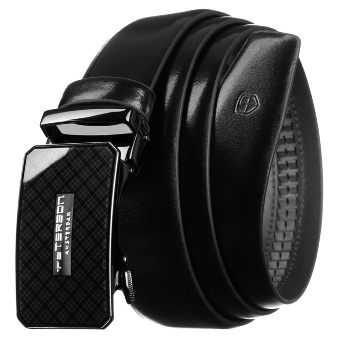 Curea din piele naturala pentru barbati Peterson PTR-PTN A015 BLACK [1]